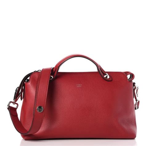 fashionphile fendi by the way cherry red 270108|FENDI Vitello Dolce Medium By The Way Boston Bag Fiamma.